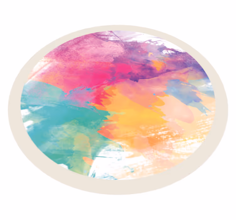 Colorful Watercolor Splash textured vinyl rug - TenStickers