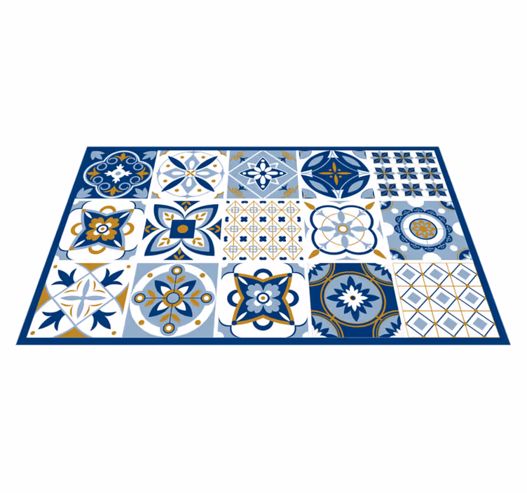 Ceramic Inspired tile vinyl rug - TenStickers