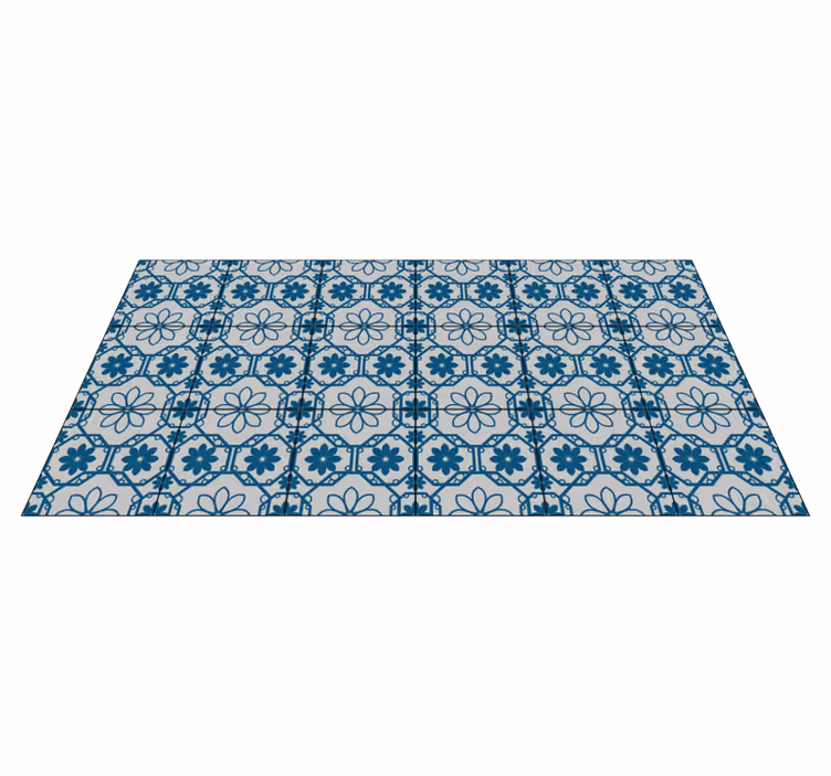 Floral Mosaic Tile tile vinyl rug - TenStickers