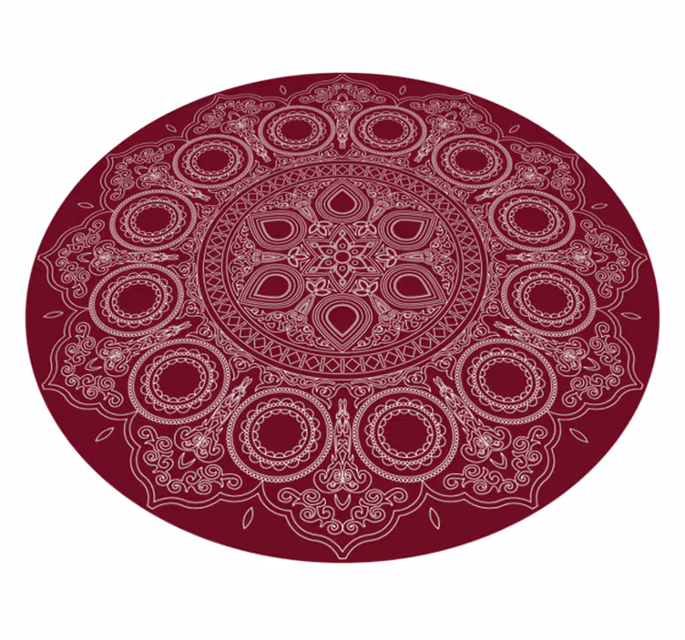 Burgundy red motif mandala vinyl rug - TenStickers