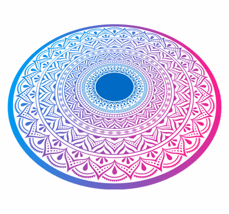 Purple and Blue Circle mandala vinyl rug - TenStickers