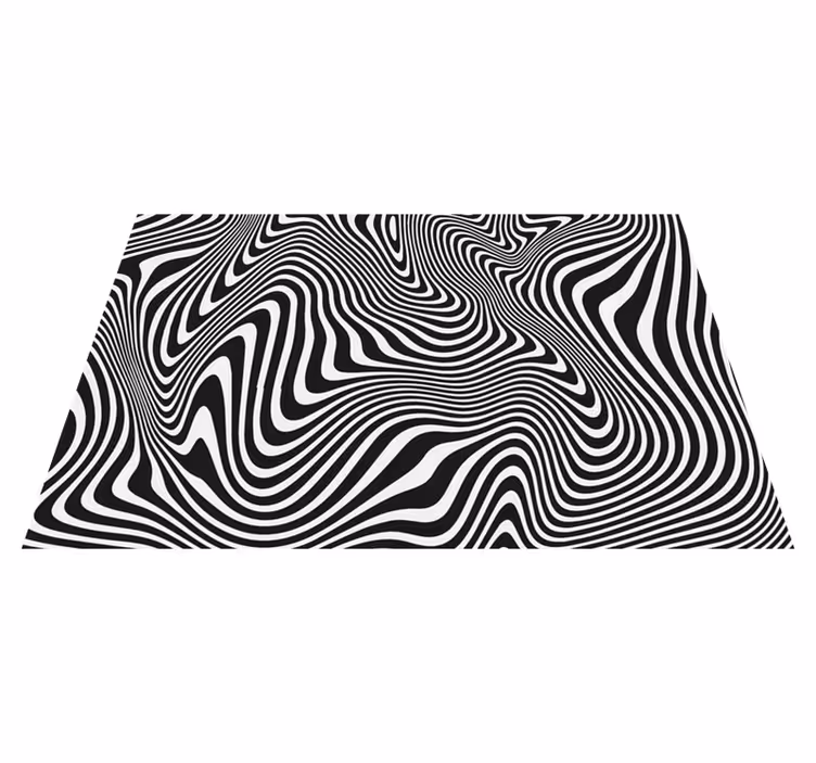 Optical Wave Pattern geometric vinyl rug - TenStickers