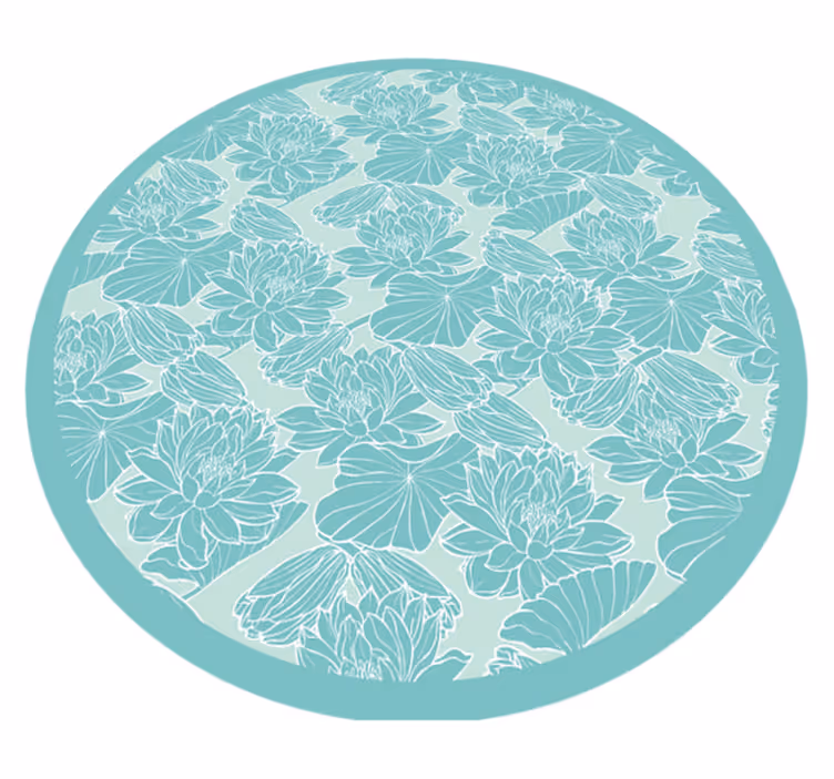 Lotus sketch floral vinyl rug - TenStickers