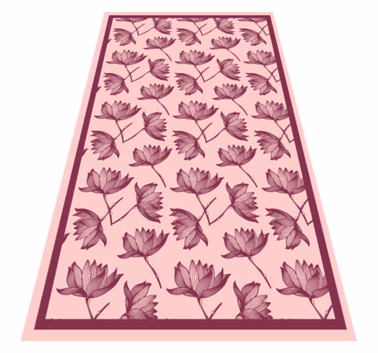 Lotus pink shades floral vinyl rug - TenStickers