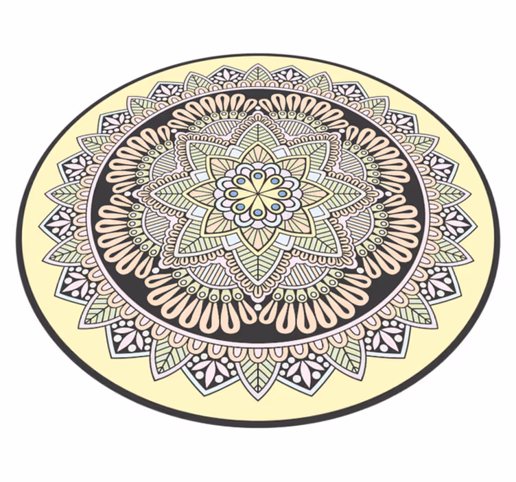 Multicoloured Mandala mosaic floor tiles - TenStickers