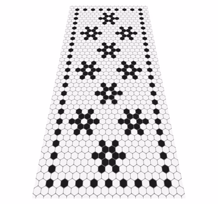 Mosaic Hexagons tile vinyl rug - TenStickers