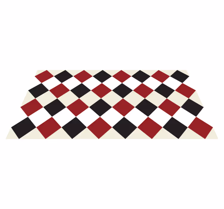 Red and black rhombus tile carpet - TenStickers