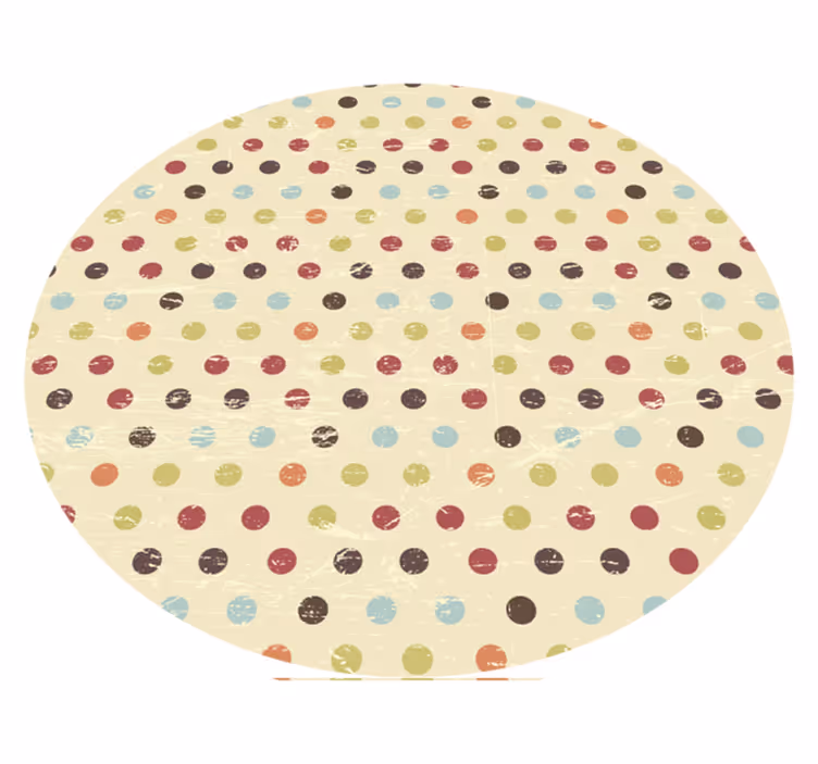 Multi colour polka dot geometric rugs - TenStickers