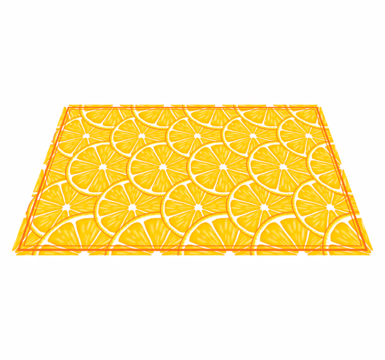 Yellow citrus slices kitchen vinyl rug - TenStickers