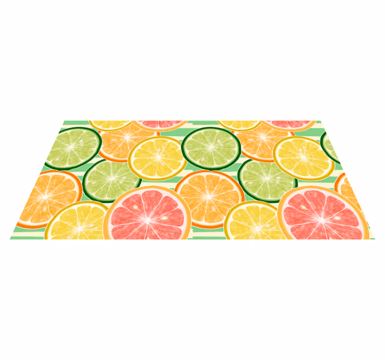 Citrus fruits pattern kitchen floor tiles - TenStickers