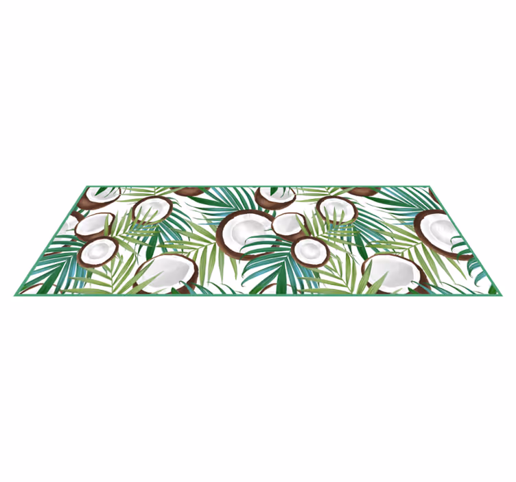 Coconut leaf pattern kitchen vinyl rug - TenStickers