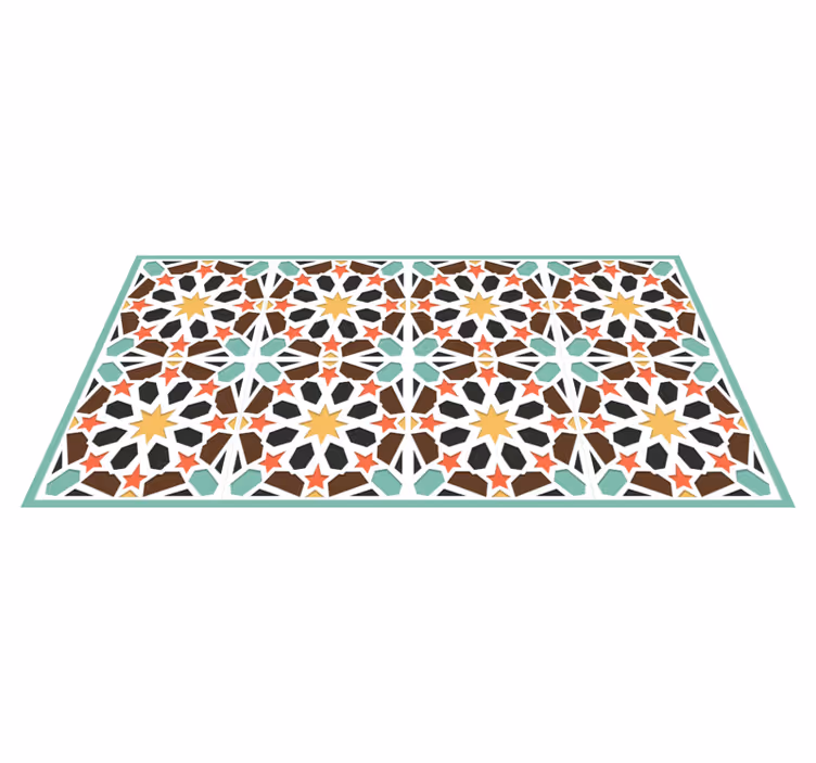 Colorful Starry Tiles tile vinyl rug - TenStickers