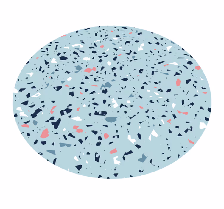 Blue terrazzo style kitchen vinyl rug - TenStickers