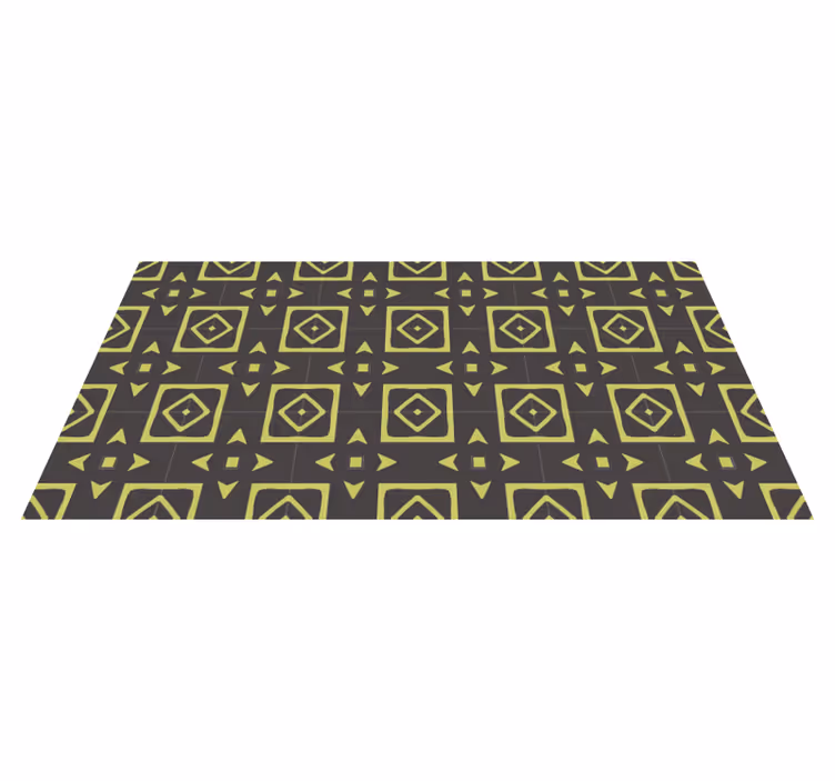 Gray and yellow tiles tile carpet - TenStickers