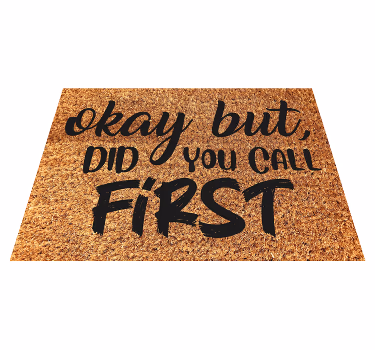 Funny phrase welcome entrance hall vinyl rug - TenStickers