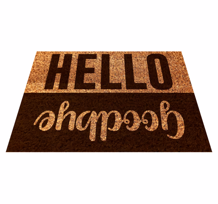 Hello goodbye textured entrance hall vinyl rug - TenStickers