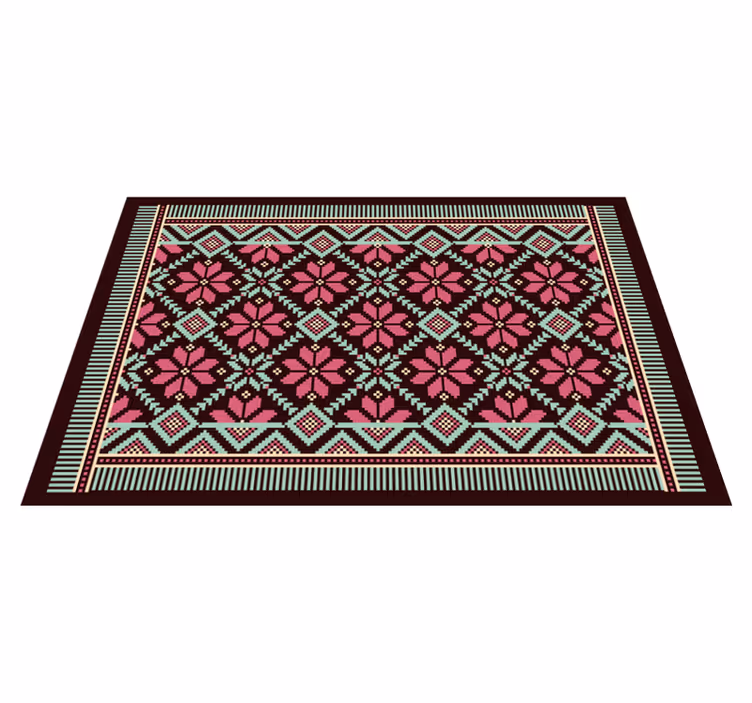Embroidery area rug mosaic floor tiles - TenStickers