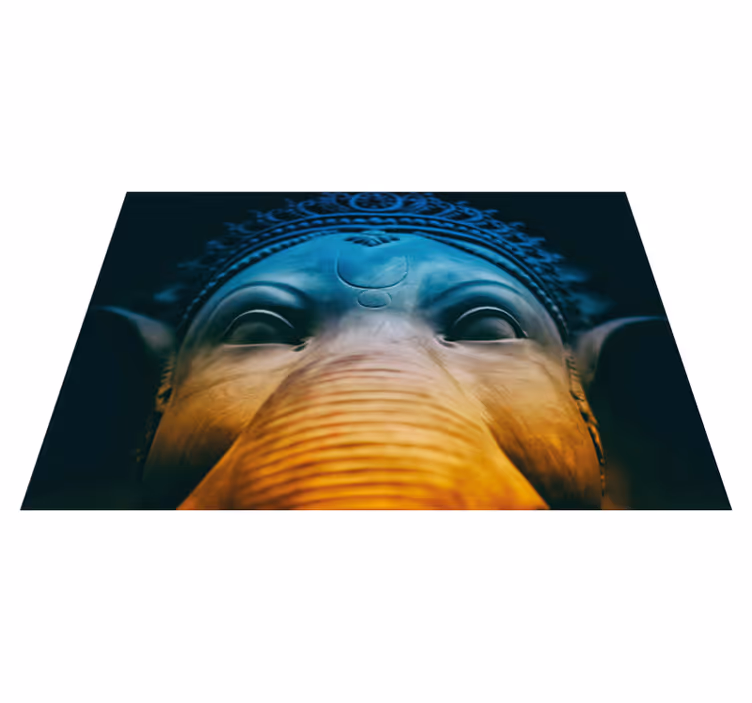 ETHEREAL ELEPHANT FACES ethnic vinyl rug - TenStickers