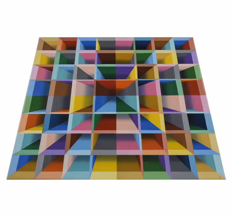 Lively geometry living room vinyl rug - TenStickers