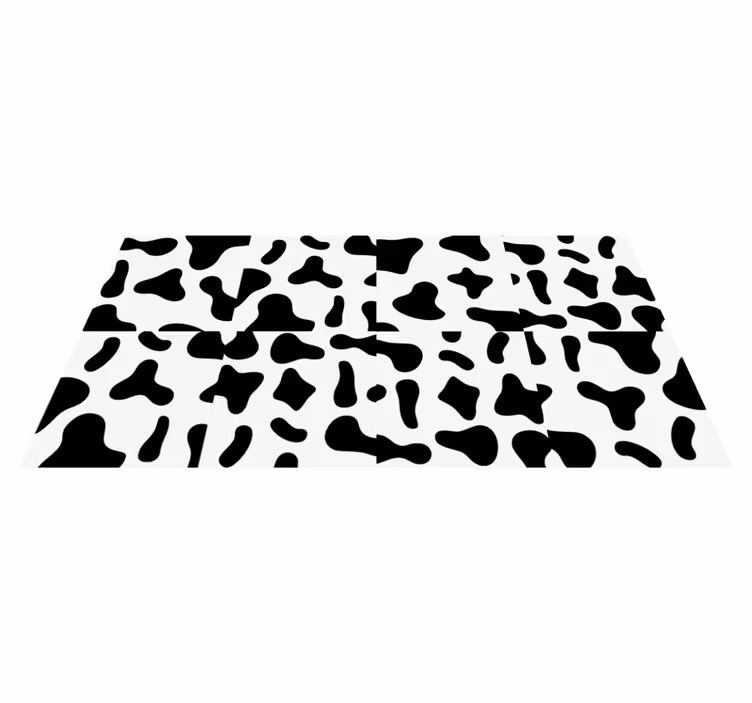 Black and white cow animal print vinyl rug - TenStickers