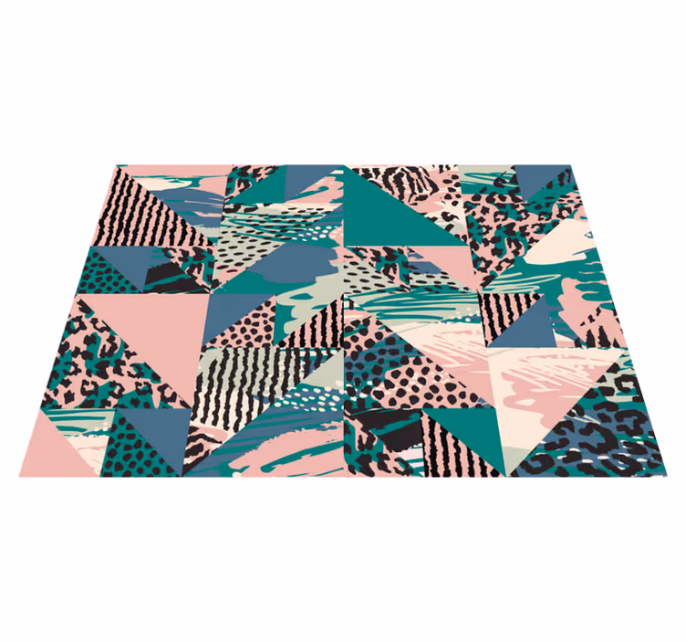 Geometric Layered Abstractions textured vinyl rug - TenStickers