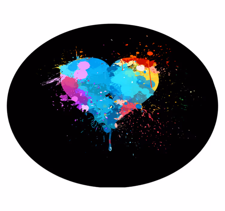 Colorful heart splash teen vinyl rug - TenStickers