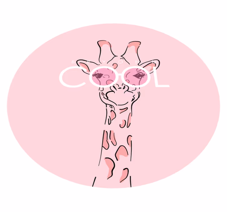 Adorable cool giraffe teen vinyl rug - TenStickers