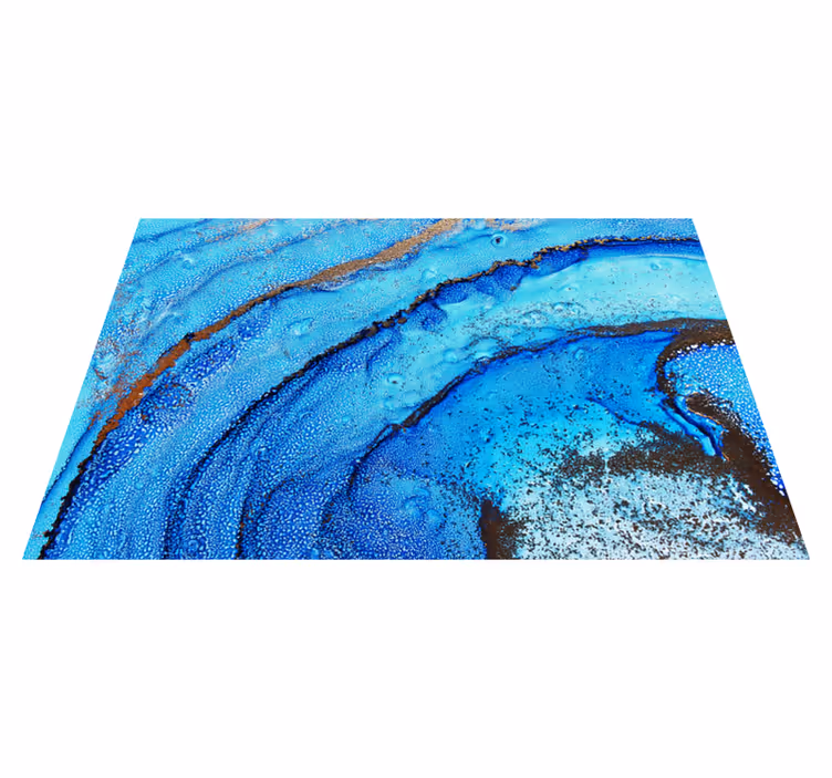 Ocean Wave Motif marble vinyl rug - TenStickers