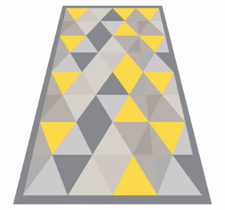 Grey and yellow triangles geometric vinyl rug - TenStickers