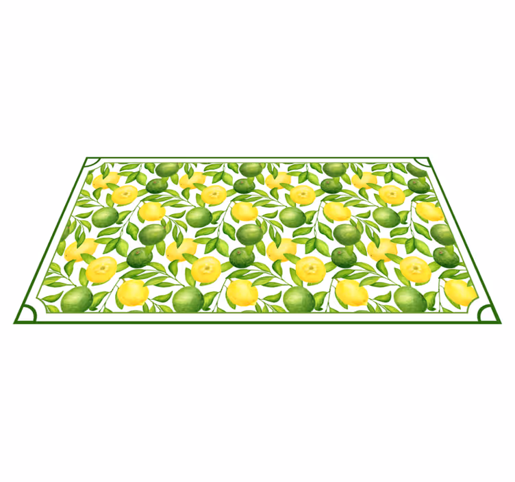 Citrus leaf pattern kitchen vinyl rug - TenStickers