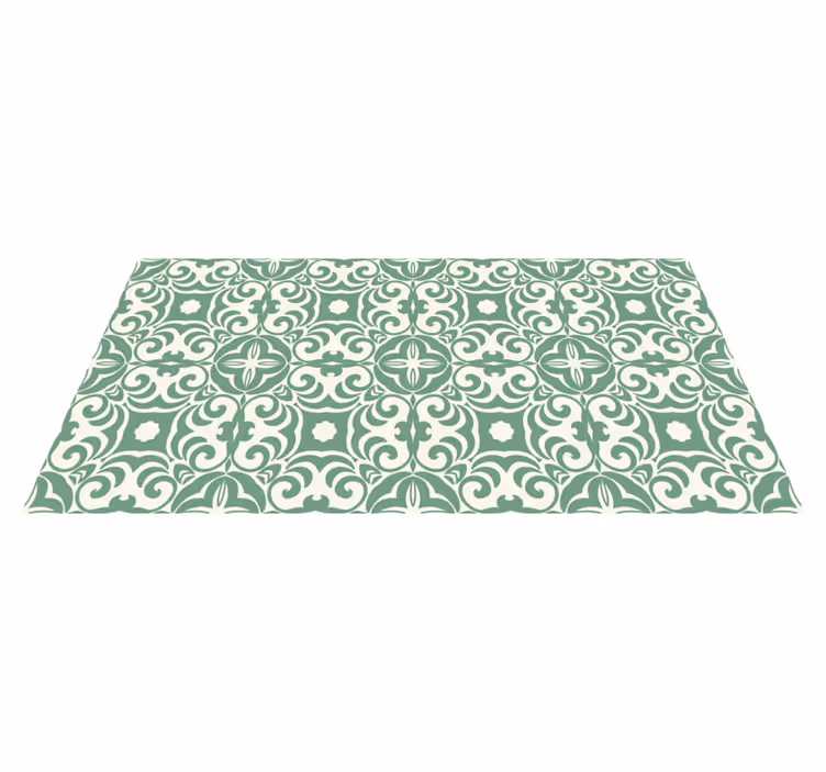 Emerald tile effect vinyl rug - TenStickers