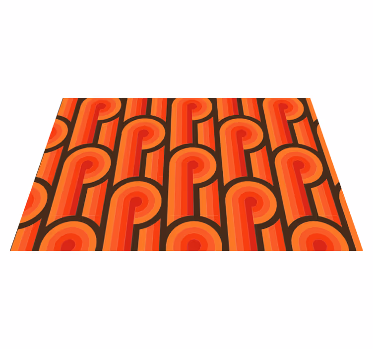 Retro curved patterns vintage vinyl rug - TenStickers
