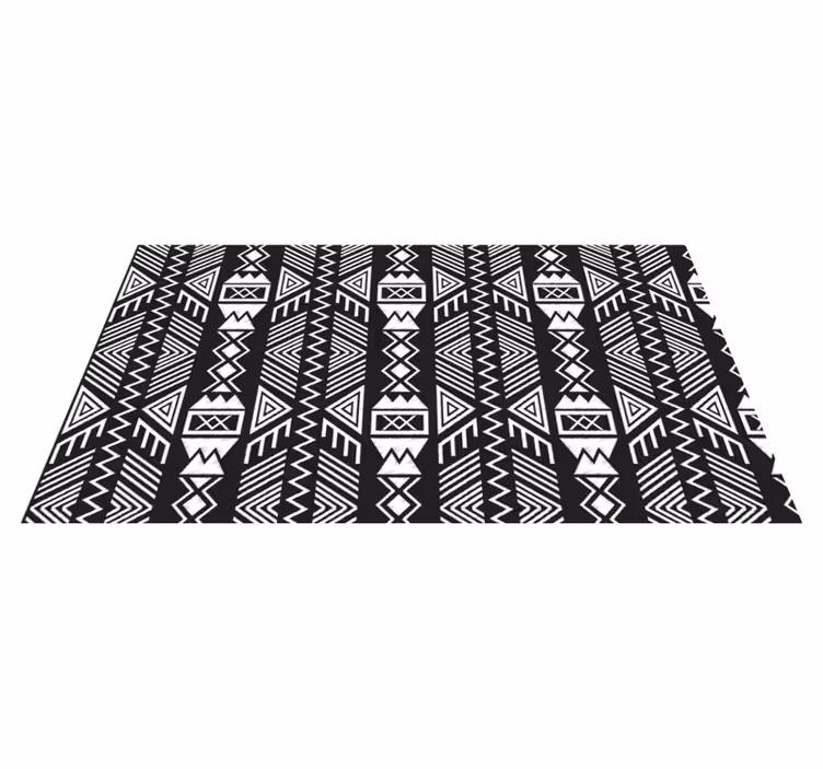 Dark Aztec  geometric vinyl rug - TenStickers