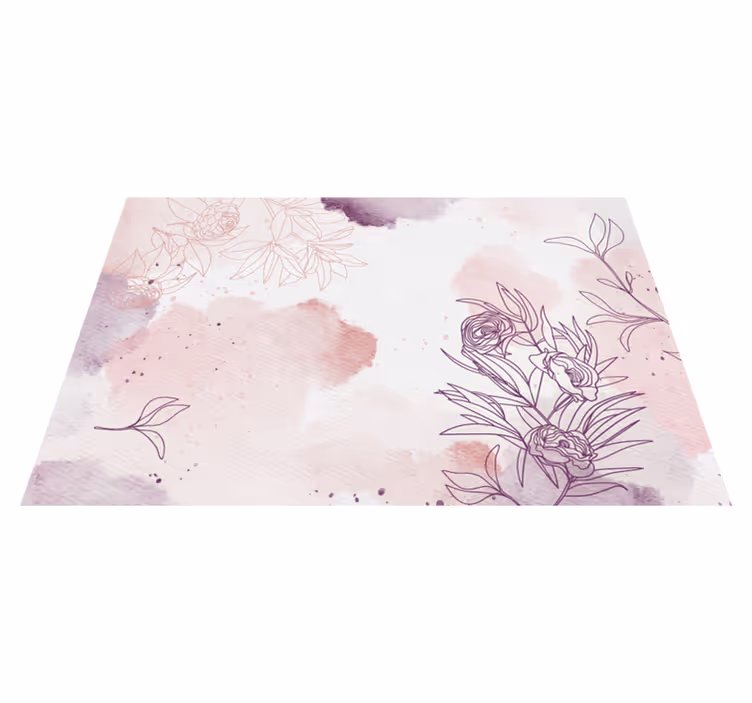 Subtle pastel flowers vinyl rug - TenStickers
