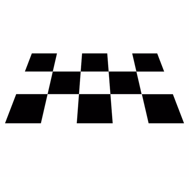 Black and white squares kitchen floor tiles - TenStickers