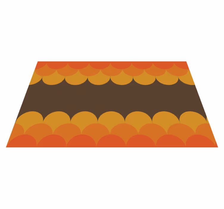 70s pop scallop retro vintage rug - TenStickers