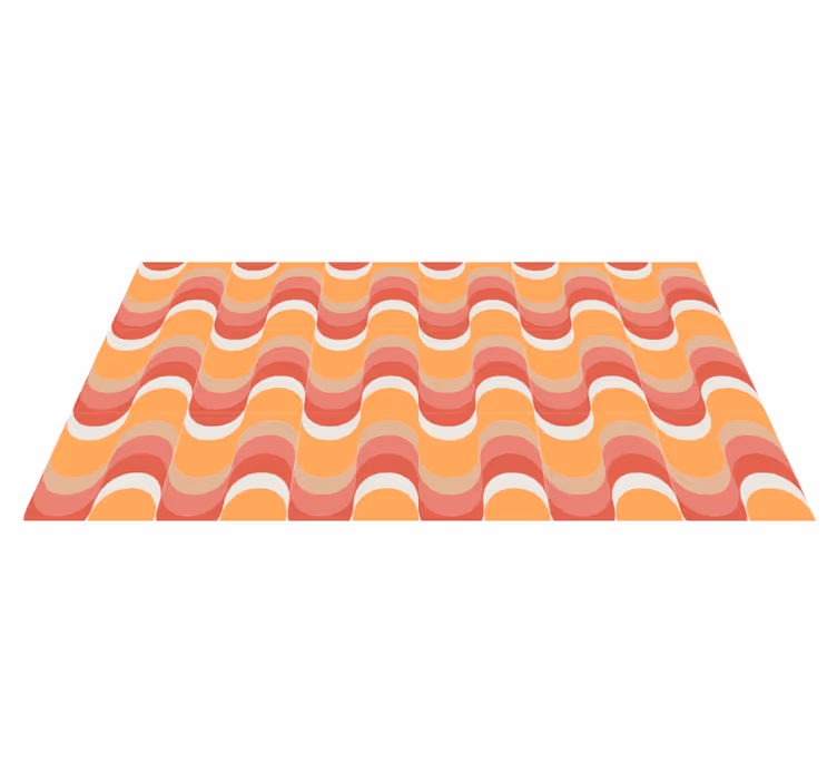 Vibrant wave motif vintage vinyl rug - TenStickers