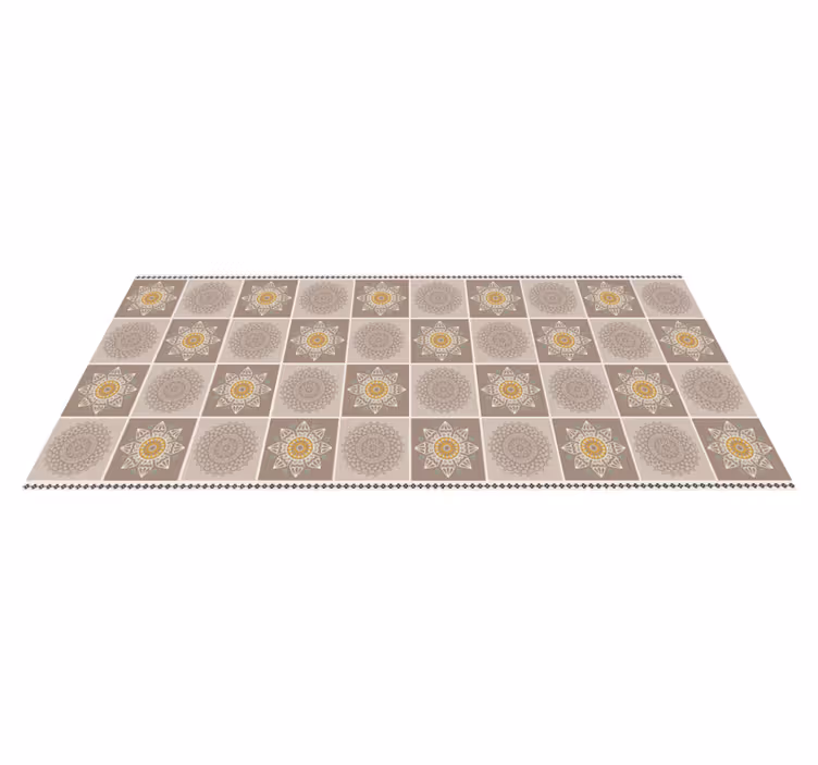 Beige colours mandala tile carpet - TenStickers