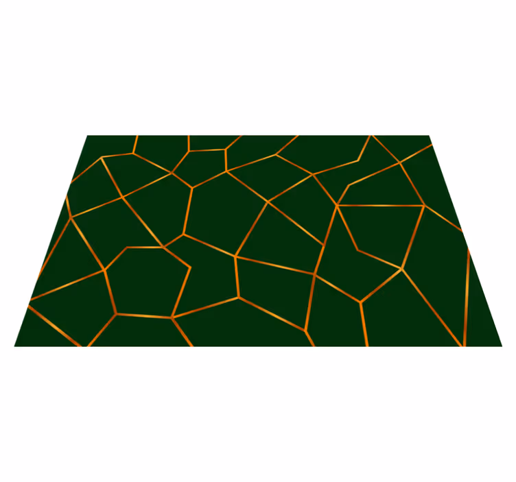 Green geometric pattern marble vinyl rug - TenStickers