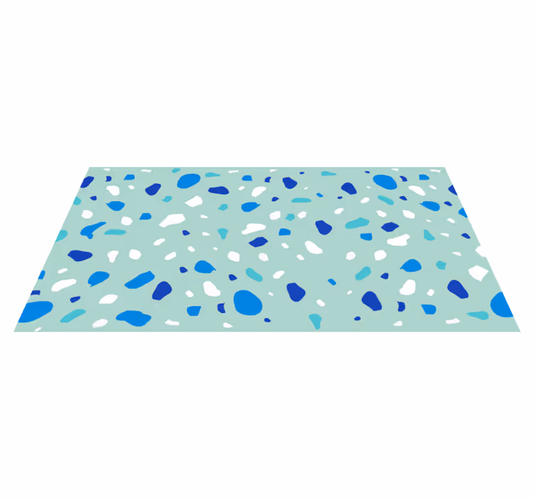 Blue terrazzo textured vinyl rug - TenStickers