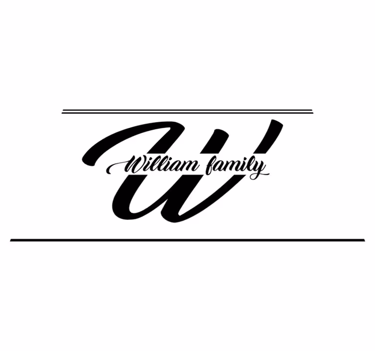 Family initial and name entrance hall vinyl rug - TenStickers