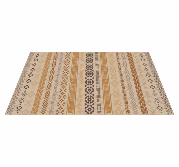 Earthy geometric kitchen vinyl rug - TenStickers