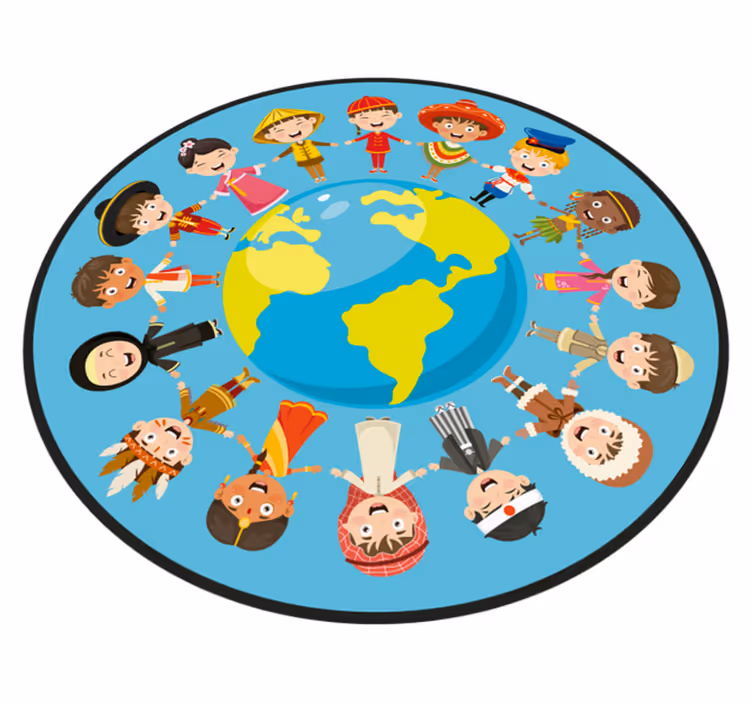 Cultural Kid Characters teen vinyl rug - TenStickers