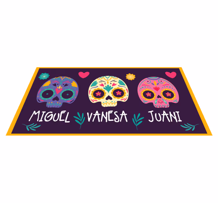 Mexican skulls personalised mat - TenStickers