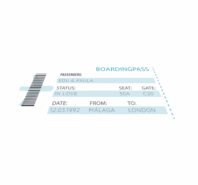 Custom boarding pass entrance hall vinyl rug - TenStickers
