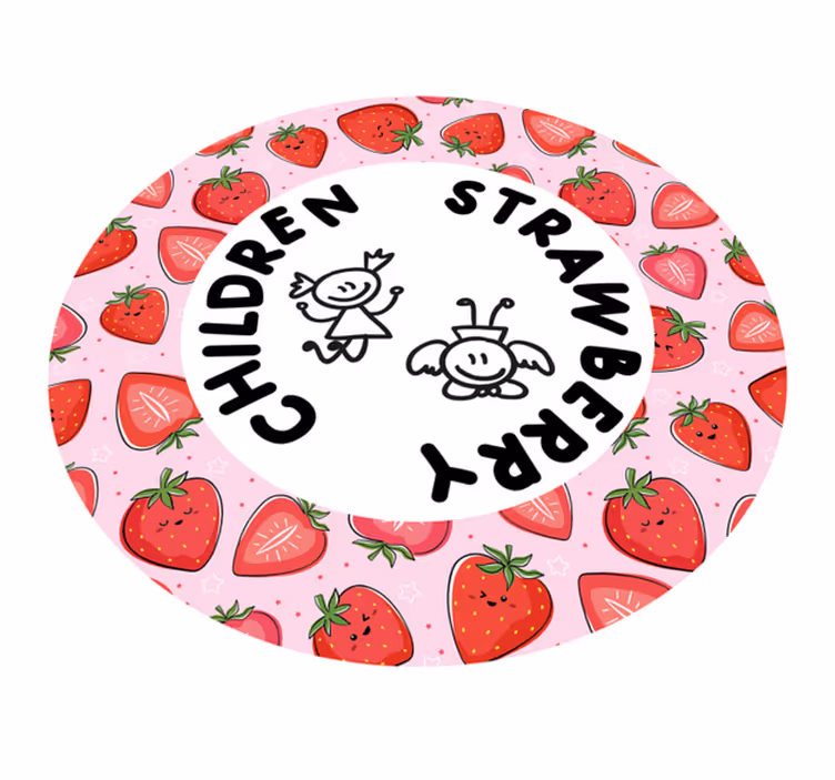 Strawberry and kids kitchen vinyl rug - TenStickers