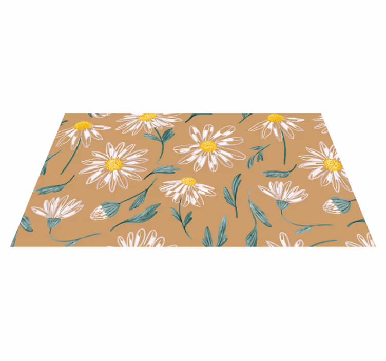 Daisy flower blooming floral vinyl rug - TenStickers