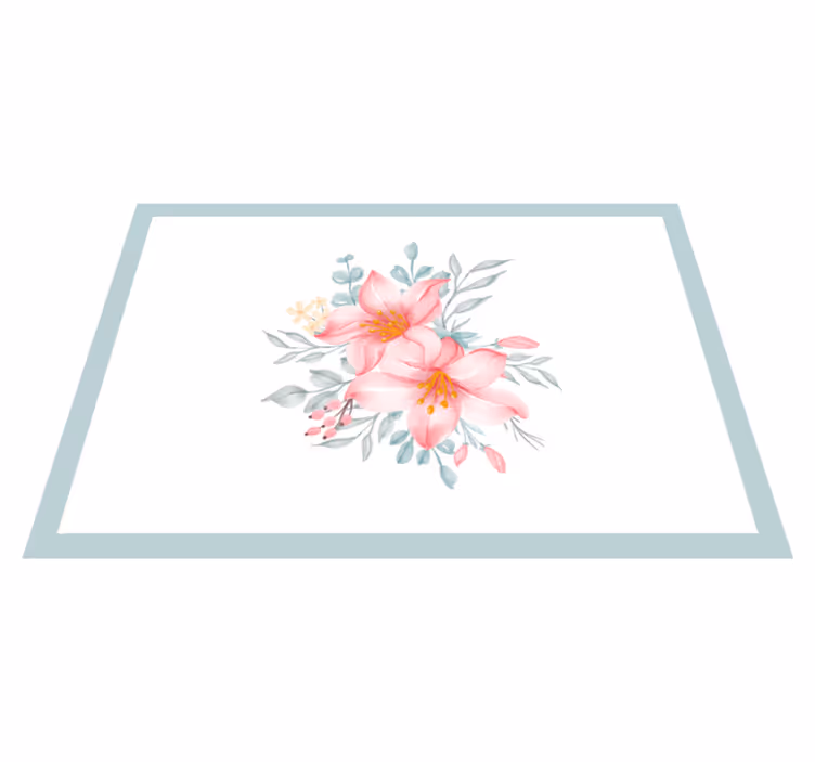 Two pink lily's floral rug - TenStickers