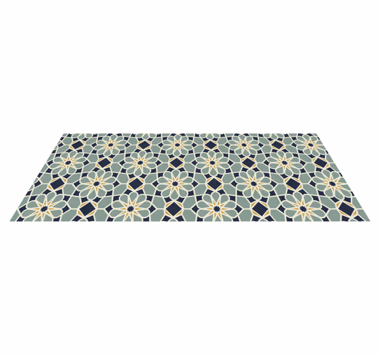 Sophisticated Geometric Motif mosaic vinyl rug - TenStickers