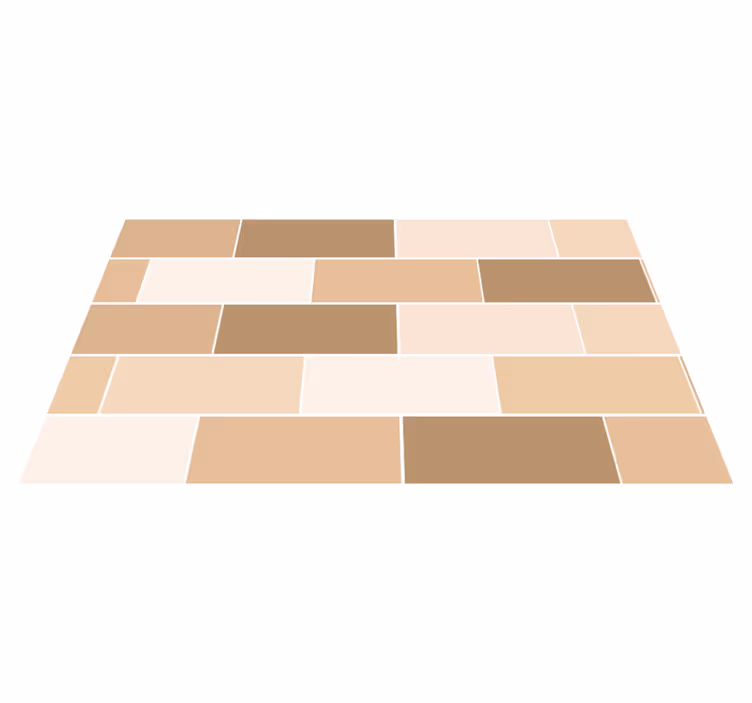 Neutral Brick Tiles bathroom vinyl rug - TenStickers